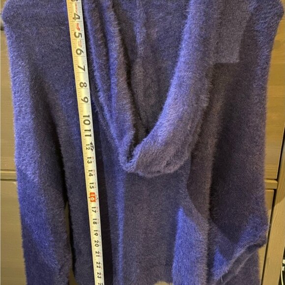 Pilcro Fuzzy V-Neck Sweater in Deep Blue - Picture 3 of 6